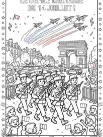 Coloriage du d&eacute;fil&eacute; militaire du 14&nbsp;juillet