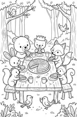 Les animaux f&ecirc;tent l'Epiphanie et mangent une galette des rois