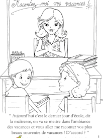 Coloriage 1 vacances maitresse