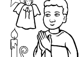 Coloriage ange et sa bougie