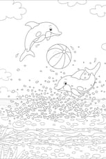 Coloriage de dauphins qui jouent au ballon