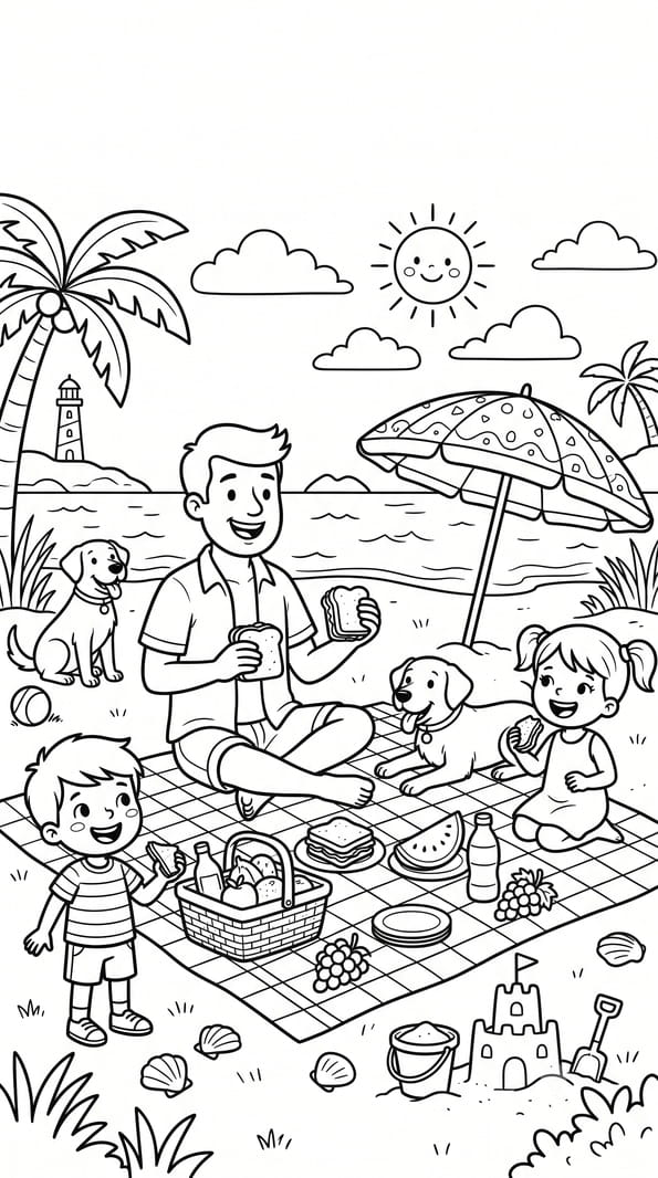 Pique-nique au bord de la plage
