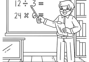Coloriage prof de maths