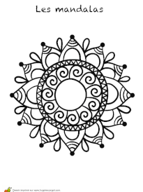 Coloriage mandala fleur &agrave; douze p&eacute;tales