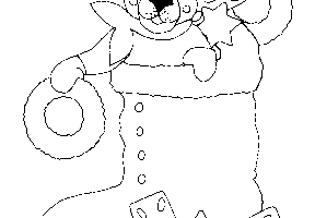Coloriage nounours botte noel