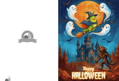 Carte "Happy Halloween", loup-garou