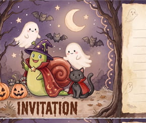 Carte invitation Halloween clair de lune