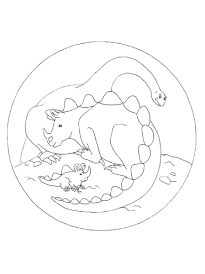 Coloriage mandala dinosaure