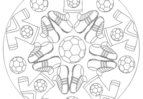 Coloriage mandala maillots football