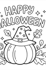 Coloriage "Happy Halloween" citrouille