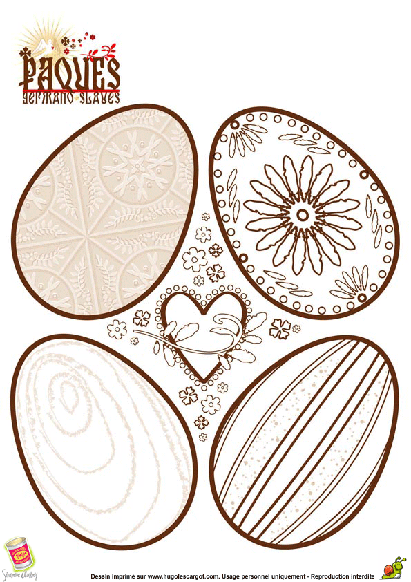 Coloriage paques oeufs sur Hugolescargot.com