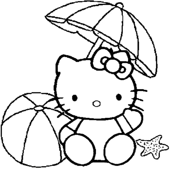 Coloriage De Hello Kitty A Imprimer Gratuit
