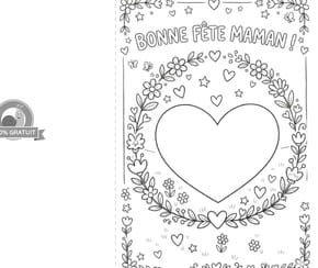 Carte "bonne f&ecirc;te maman" &agrave; colorier