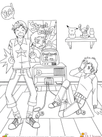 Coloriage manga gamers