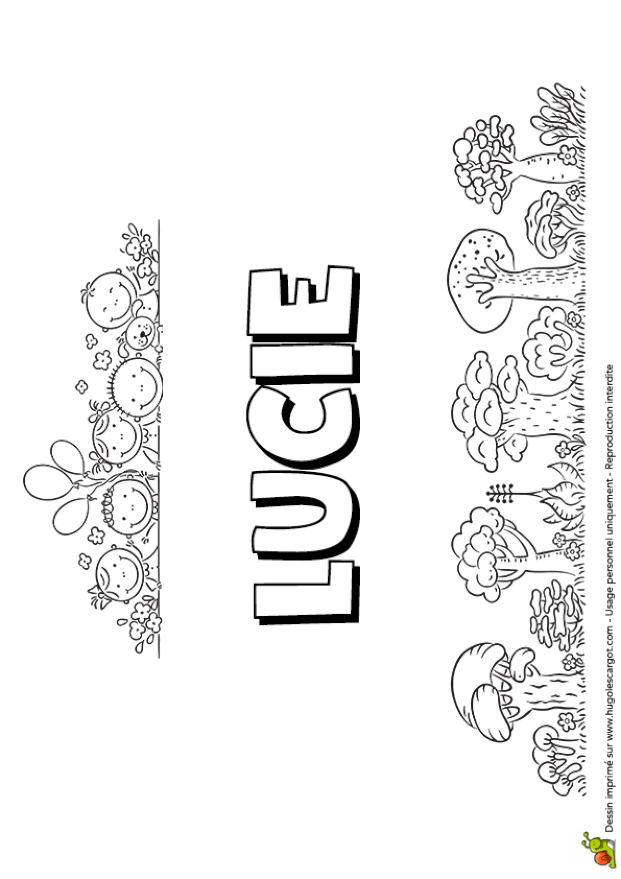 Dessin A Colorier Du Prenom Lucie Version Petite Colline