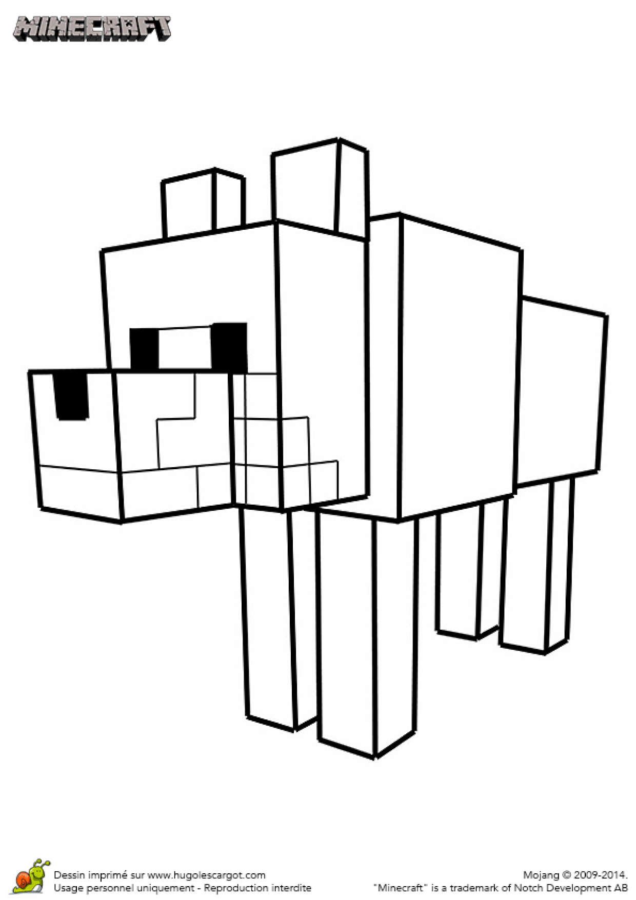 Coloriage Minecraft Loup