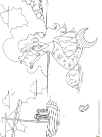 Coloriage 03 le chant de la sirene