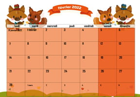 Calendrier 2022&nbsp;des animaux