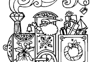 Coloriage noel train