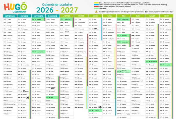 Le Calendrier Scolaire 2026 2027 Imprimer Gratuitement Le Calendrier Scolaire 2026 2027 Imprimer Gratuitement