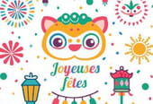 Carte de v&oelig;ux "Joyeuses f&ecirc;tes" &agrave; imprimer