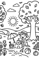 Coloriage les enfants traversent les saisons