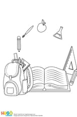 Coloriage fournitures scolaires pour la rentrée