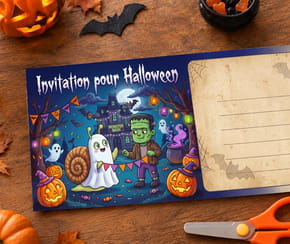 Carte invitation Halloween Frankenstein