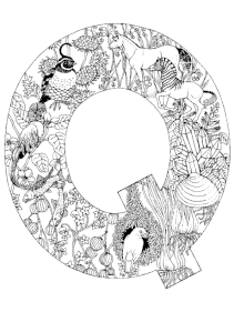 Coloriage alphabet animal q