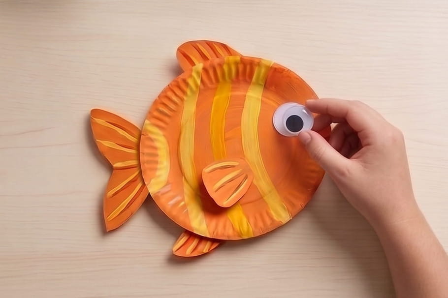 Un poisson &agrave; fabriquer avec une assiette en carton