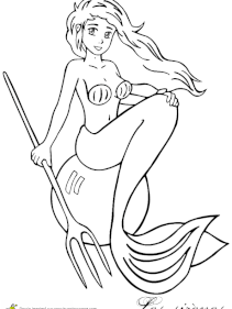 Coloriage sirene sur une bulle d air