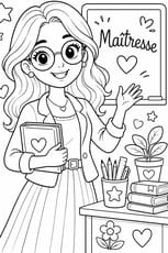 Coloriage jolie ma&icirc;tresse