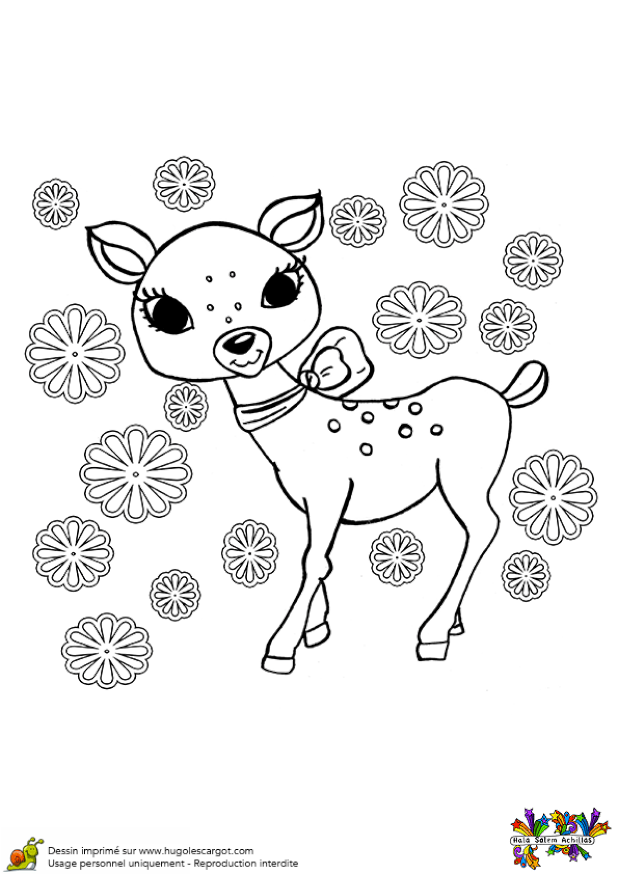 Coloriage Biche Coloriage bebe biche sur Hugolescargot.com