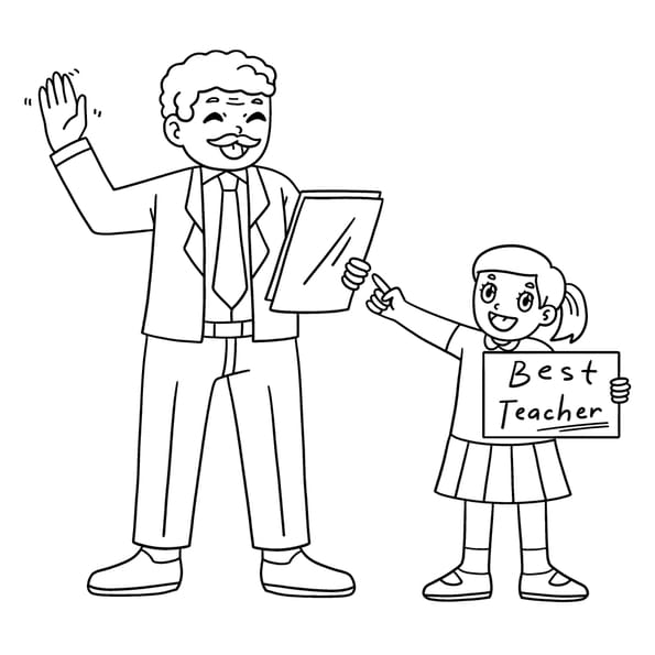 Coloriage du meilleur prof d'anglais &agrave; imprimer