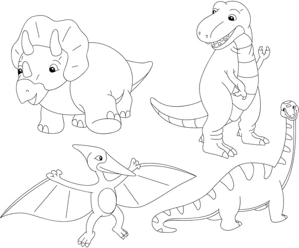Coloriage facile de dinosaures pour les petits