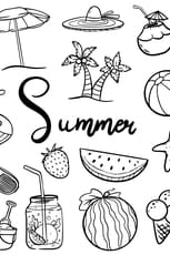 Coloriage "Summer" : les symboles de l'été à mettre en couleurs