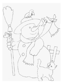 Coloriage noel bonhomme animaux