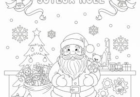 Coloriage Père Noël cadeaux
