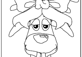 Coloriage tête cerf noël
