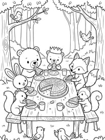 Les animaux f&ecirc;tent l'Epiphanie et mangent une galette des rois