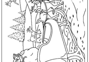 Coloriage noel traineau pere