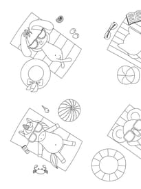Coloriage des animaux qui font bronzette