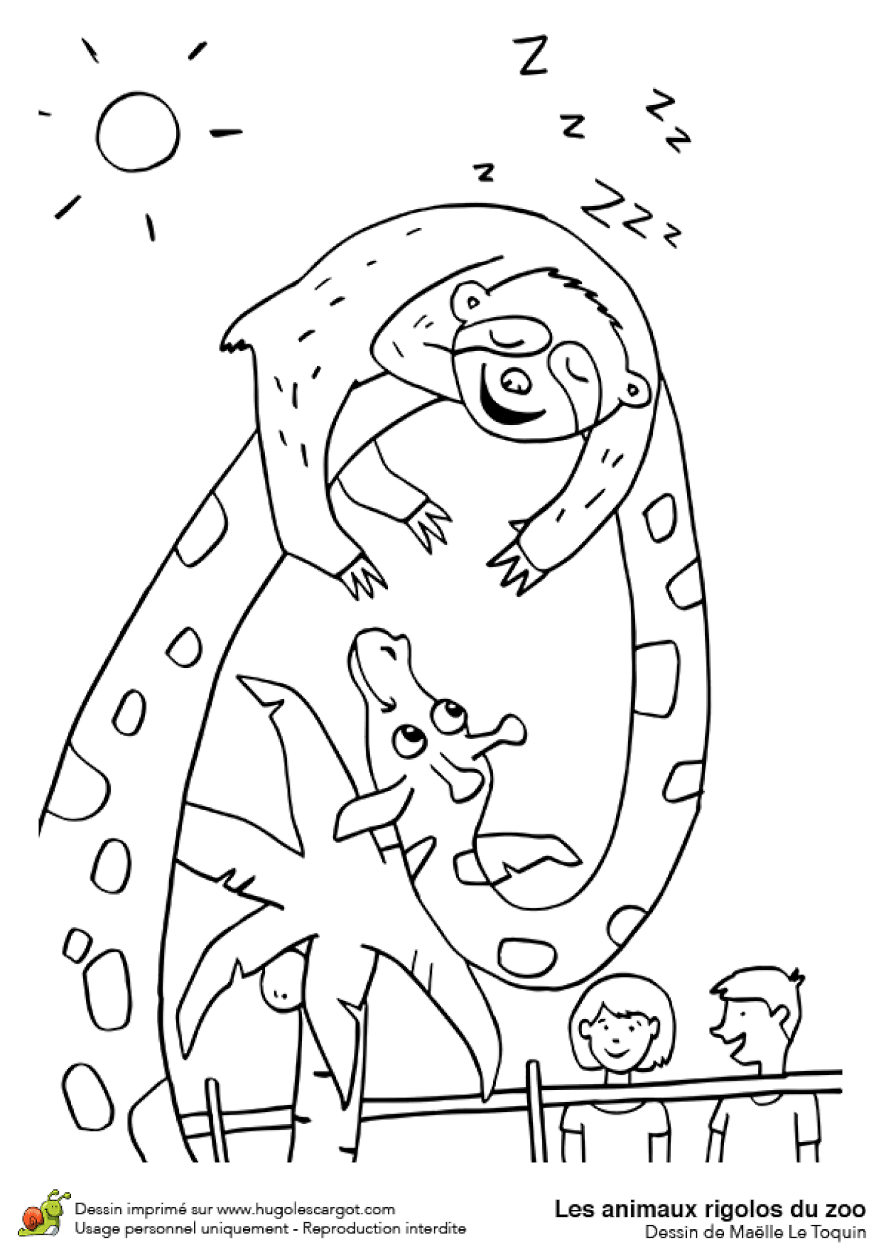 Coloriage Des Animaux Rigolos Qui Font La Sieste Coloriage Des Animaux Rigolos Qui Font La Sieste
