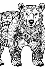 Coloriage d'un ours en mandala