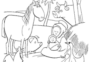 Coloriage noel creche coloriage