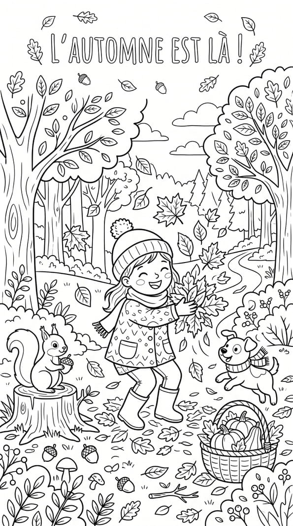 Coloriage l'automne est l&agrave;&nbsp;!