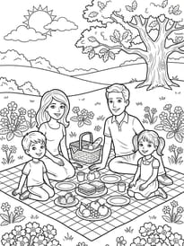 Cette famille organise un pique-nique printanier