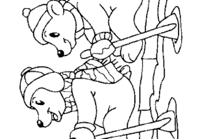 Coloriage ours rame noel