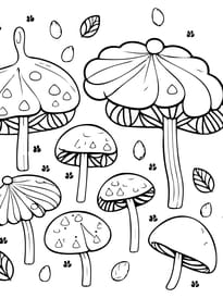 Coloriage des champignons d'automne