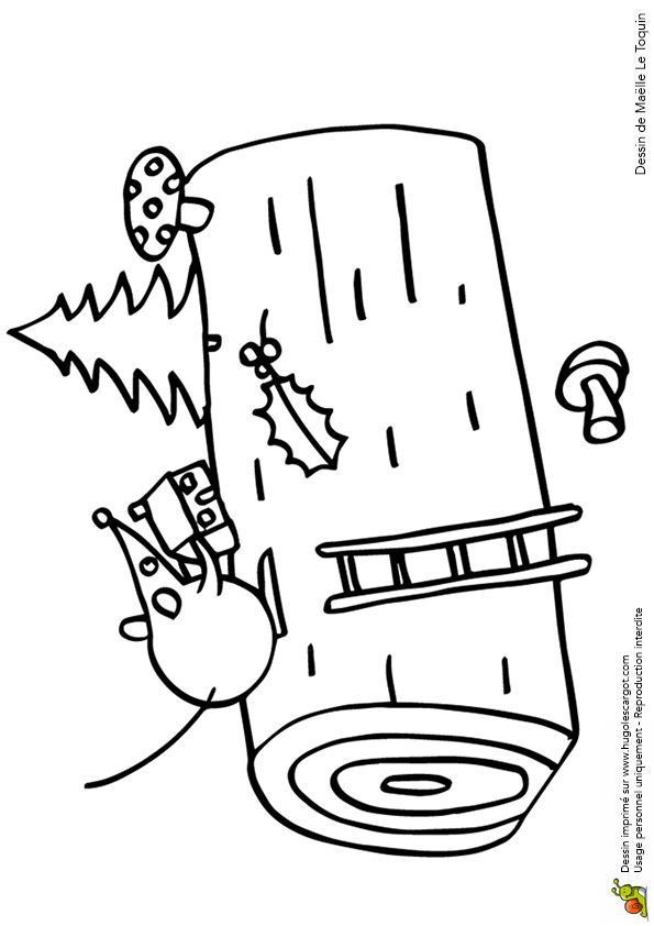 Buche De Noel Coloriage